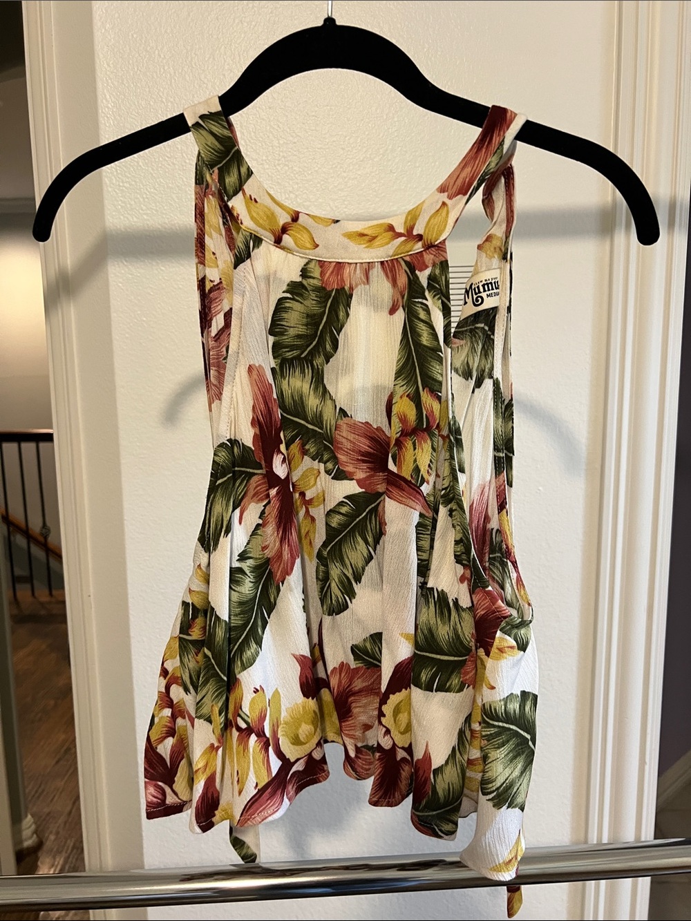 Show Me Your MuMu Mateo Tie Back Top white Floral Halter